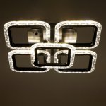 Люстра с ПДУ 10018/5BK LED 90Вт 3000-6000К диммер черный 38х38 см