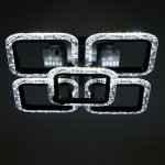 Люстра с ПДУ 10018/5BK LED 90Вт 3000-6000К диммер черный 38х38 см