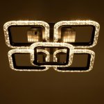 Люстра с ПДУ 10018/5BK LED 90Вт 3000-6000К диммер черный 38х38 см