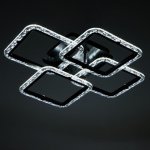 Люстра с ПДУ 10019/4BK LED 120Вт 3000-6000К диммер черный 58х58 см