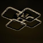 Люстра с ПДУ 10019/4BK LED 120Вт 3000-6000К диммер черный 58х58 см