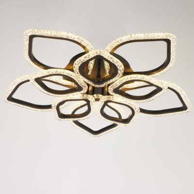 Люстра с ПДУ 10021/10BK LED 190Вт 3000-6000К диммер черный 70х70 см