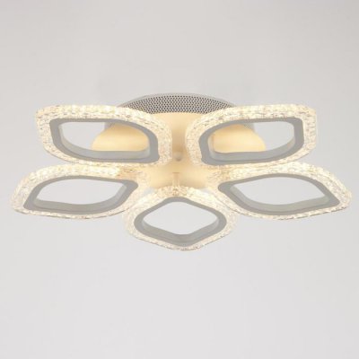 Люстра с ПДУ 10021/5WT LED 76Вт 3000-6000К диммер белый 48х48 см