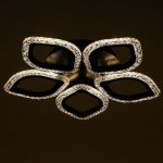 Люстра с ПДУ 10021/5BK LED 76Вт 3000-6000К диммер черный 48х48 см