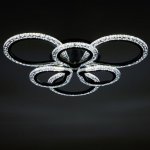 Люстра с ПДУ 10022/6BK LED 120Вт 3000-6000К диммер черный 60х60 см