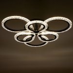 Люстра с ПДУ 10022/6BK LED 120Вт 3000-6000К диммер черный 60х60 см