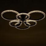 Люстра с ПДУ 10022/6BK LED 120Вт 3000-6000К диммер черный 60х60 см