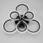 Люстра с ПДУ 10022/6BK LED 120Вт 3000-6000К диммер черный 60х60 см