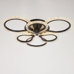 Люстра с ПДУ 10022/6BK LED 120Вт 3000-6000К диммер черный 60х60 см