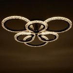 Люстра с ПДУ 10022/6BK LED 120Вт 3000-6000К диммер черный 60х60 см