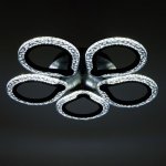 Люстра с ПДУ 10022/5BK LED 80Вт 3000-6000К диммер черный 52х52 см