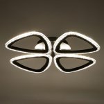 Люстра с ПДУ 10023/4BK LED 104Вт 3000-6000К диммер черный 60х60 см