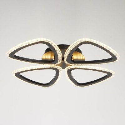 Люстра с ПДУ 10023/4BK LED 104Вт 3000-6000К диммер черный 60х60 см