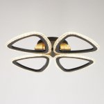 Люстра с ПДУ 10023/4BK LED 104Вт 3000-6000К диммер черный 60х60 см