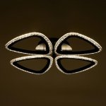 Люстра с ПДУ 10023/4BK LED 104Вт 3000-6000К диммер черный 60х60 см