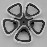 Люстра с ПДУ 10023/5BK LED 80Вт 3000-6000К диммер черный 45х45 см