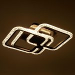 Люстра с ПДУ 10023/3BK LED 96Вт 3000-6000К диммер черный 45х43 см