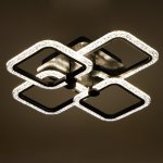 Люстра с ПДУ 10023/4BK LED 96Вт 3000-6000К диммер черный 52х52 см