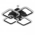 Люстра с ПДУ 10023/4BK LED 96Вт 3000-6000К диммер черный 52х52 см