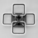 Люстра с ПДУ 10023/4BK LED 96Вт 3000-6000К диммер черный 52х52 см