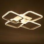 Люстра с ПДУ 10023/4WT LED 128Вт 3000-6000К диммер белый 55х55 см