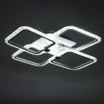 Люстра с ПДУ 10023/4WT LED 128Вт 3000-6000К диммер белый 55х55 см