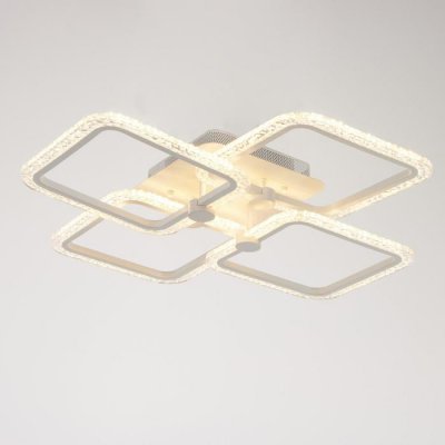 Люстра с ПДУ 10023/4WT LED 128Вт 3000-6000К диммер белый 55х55 см