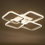 Люстра с ПДУ 10023/4WT LED 128Вт 3000-6000К диммер белый 55х55 см