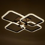 Люстра с ПДУ 10023/4BK LED 128Вт 3000-6000К диммер черный 55х55 см