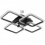 Люстра с ПДУ 10023/4BK LED 128Вт 3000-6000К диммер черный 55х55 см