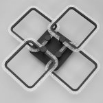 Люстра с ПДУ 10023/4BK LED 128Вт 3000-6000К диммер черный 55х55 см