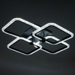 Люстра с ПДУ 10023/4BK LED 128Вт 3000-6000К диммер черный 55х55 см
