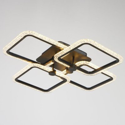 Люстра с ПДУ 10023/4BK LED 128Вт 3000-6000К диммер черный 55х55 см