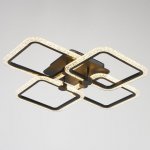 Люстра с ПДУ 10023/4BK LED 128Вт 3000-6000К диммер черный 55х55 см