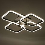 Люстра с ПДУ 10023/4BK LED 128Вт 3000-6000К диммер черный 55х55 см