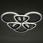 Люстра с ПДУ 10024/6BK LED 120Вт 3000-6000К диммер черный 55х55 см