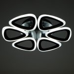 Люстра с ПДУ 10028/6BK LED 96Вт 3000-6000К диммер черный 50х50 см