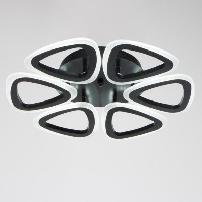 Люстра с ПДУ 10028/6BK LED 96Вт 3000-6000К диммер черный 50х50 см