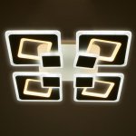 Люстра с ПДУ 10030/4WT LED 192Вт 3000-6000К диммер белый 55х55 см