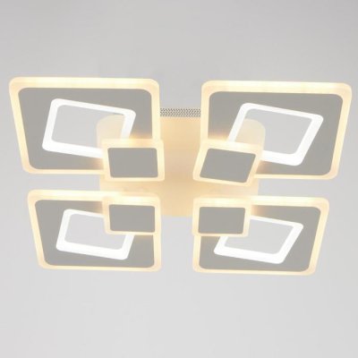 Люстра с ПДУ 10030/4WT LED 192Вт 3000-6000К диммер белый 55х55 см