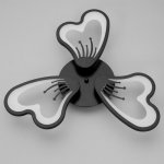 Люстра с ПДУ 10031/3BK LED 72Вт 3000-6000К диммер черный 62х62 см