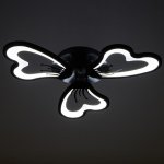 Люстра с ПДУ 10031/3BK LED 72Вт 3000-6000К диммер черный 62х62 см