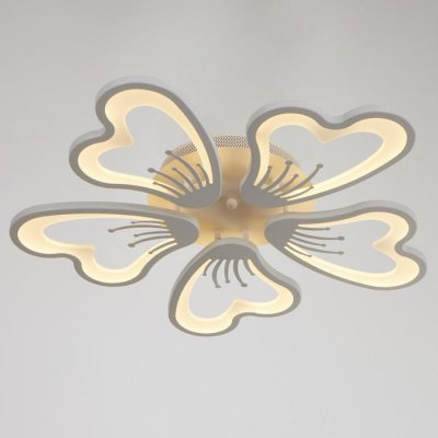 Люстра с ПДУ 10031/5WT LED 120Вт 3000-6000К диммер белый 62х62 см