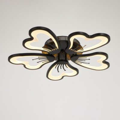 Люстра с ПДУ 10031/5BK LED 120Вт 3000-6000К диммер черный 62х62 см