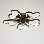 Люстра с ПДУ 10031/5BK LED 120Вт 3000-6000К диммер черный 62х62 см