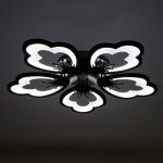 Люстра с ПДУ 10032/5BK LED 140Вт 3000-6000К диммер черный 62х62 см