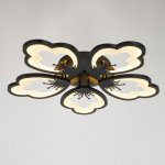 Люстра с ПДУ 10032/5BK LED 140Вт 3000-6000К диммер черный 62х62 см