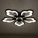 Люстра с ПДУ 10032/5BK LED 140Вт 3000-6000К диммер черный 62х62 см