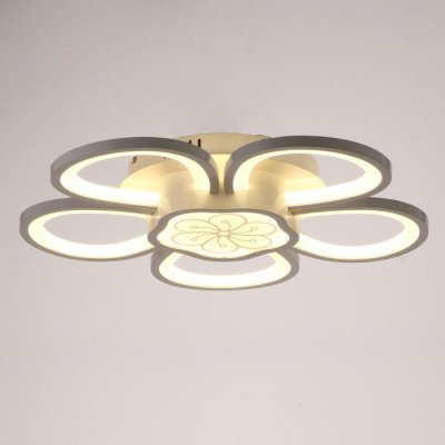 Люстра с ПДУ 10034/6WT LED 124Вт 3000-6000К диммер белый 62х62 см Люстра с ПДУ 10034/6WT LED 124Вт 3000-6000К диммер белый 62х62 см