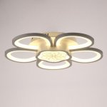 Люстра с ПДУ 10034/6WT LED 124Вт 3000-6000К диммер белый 62х62 см